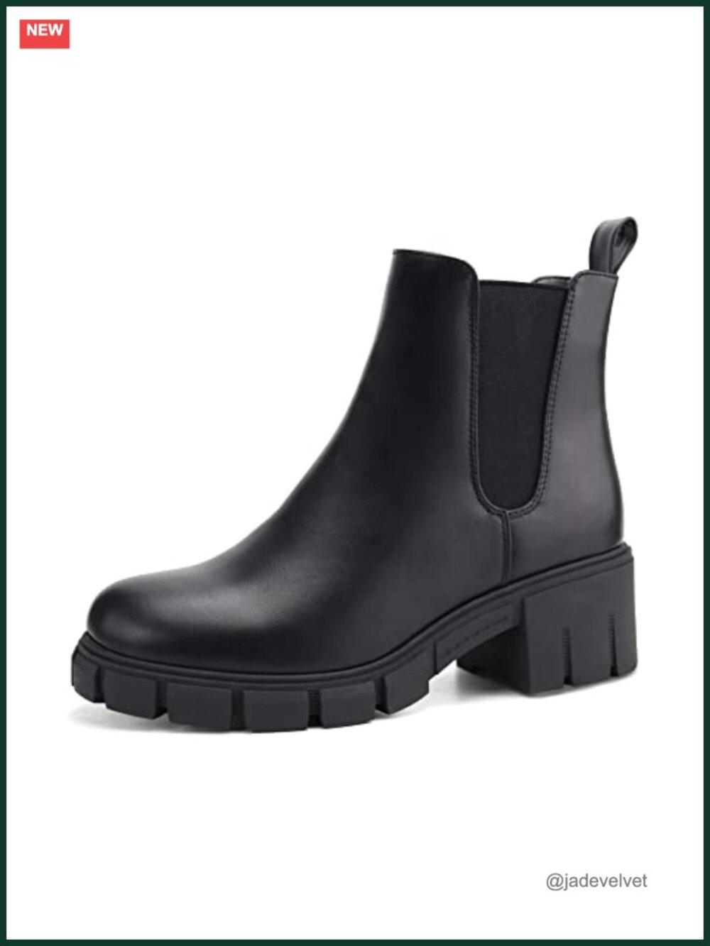 Women's Platform Chelsea Ankle Boots Chunky Heel Faux Leather Suede